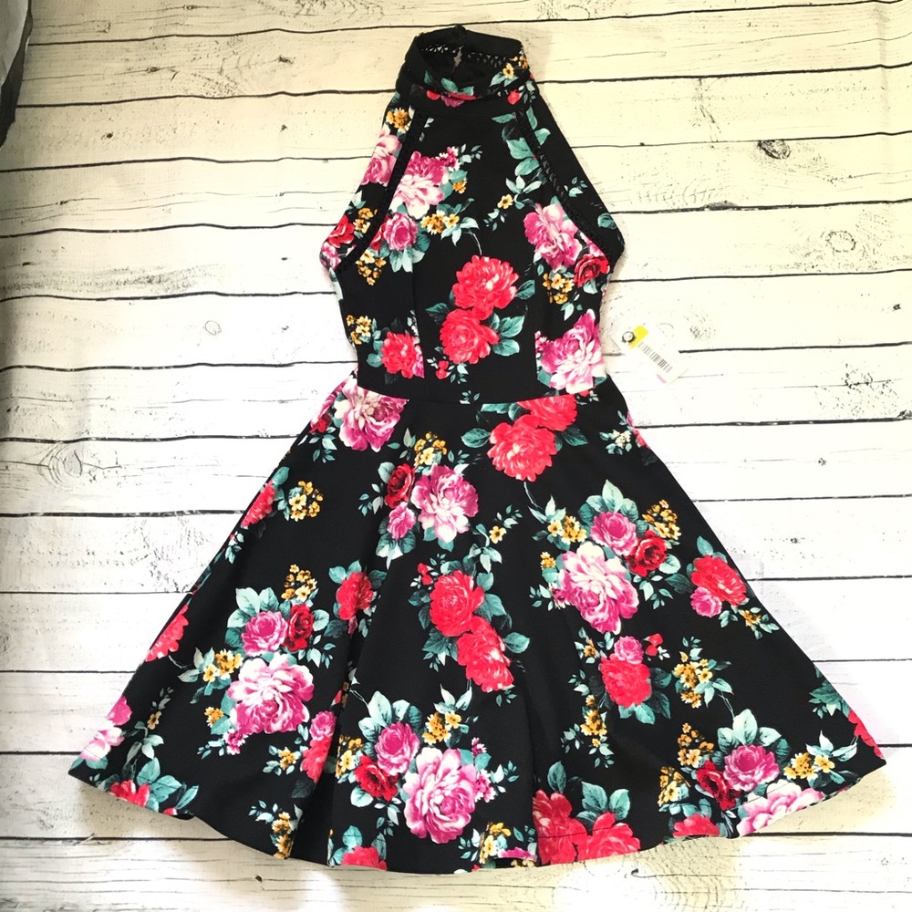 B. Darlin floral fit and flair dress
